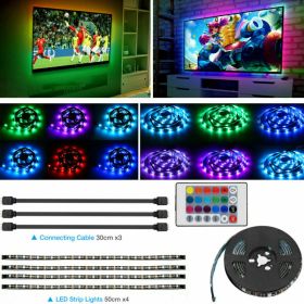 4x50CM USB 5V RGB LED Strip Background Light Remote Kit For TV Computer Lamp 4x50CM USB 5V RGB LED Strip Background Light Remote Kit For TV Computer Lamp